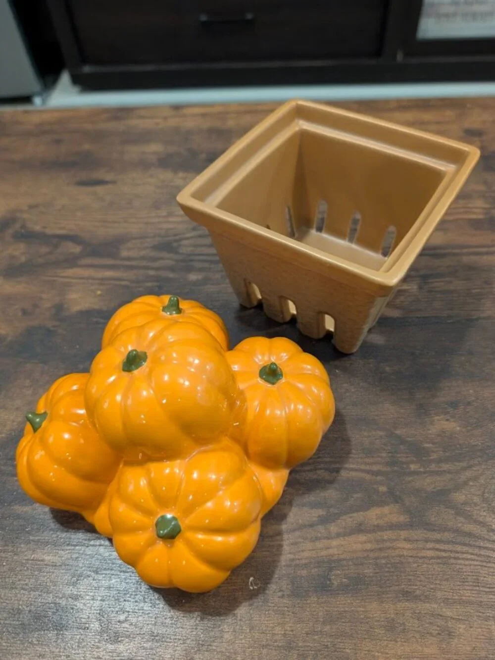 Homeworx By Harry Slatkin Farmstand Pumpkin Ceramic Basket Candle Holder